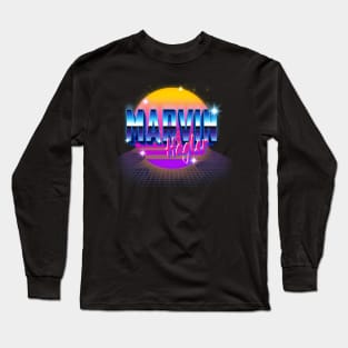 Classic Marvin Name Color Styles Christmas 70s 80s 90s Long Sleeve T-Shirt